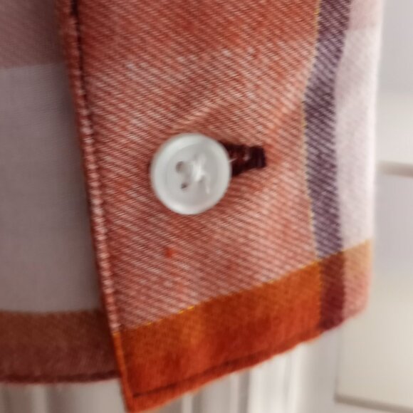 'CATO' NWT Plaid Shirt Size XL Burnt Orange/White, etc 100%Cotton - Picture 11 of 13